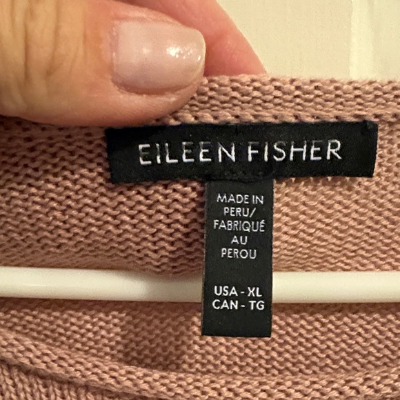 Eileen Fisher Soft Pink Knit Sweater cotton and tencel xl - Picture 2 of 7